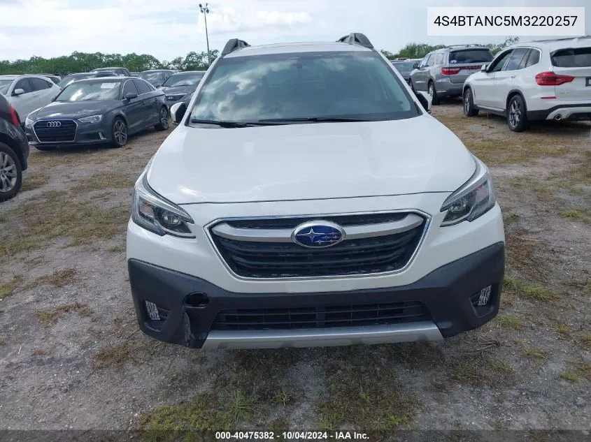 2021 Subaru Outback Limited VIN: 4S4BTANC5M3220257 Lot: 40475382