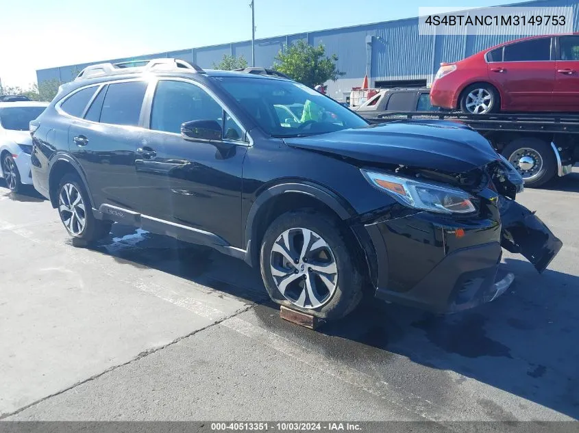 2021 Subaru Outback Limited VIN: 4S4BTANC1M3149753 Lot: 40513351