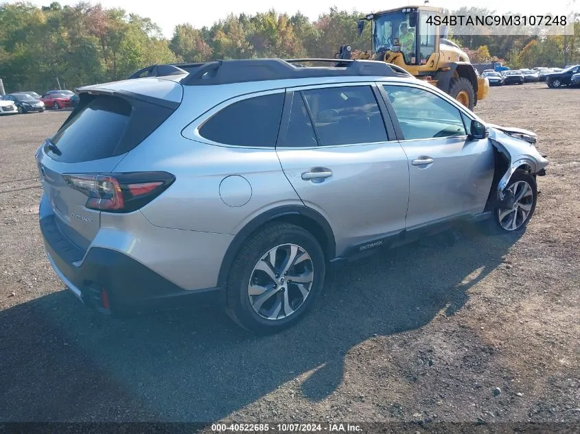 2021 Subaru Outback Limited VIN: 4S4BTANC9M3107248 Lot: 40522685