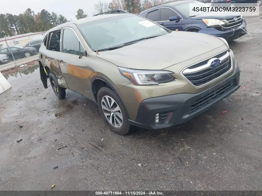 2021 Subaru Outback Premium VIN: 4S4BTADC9M3223759 Lot: 40711984