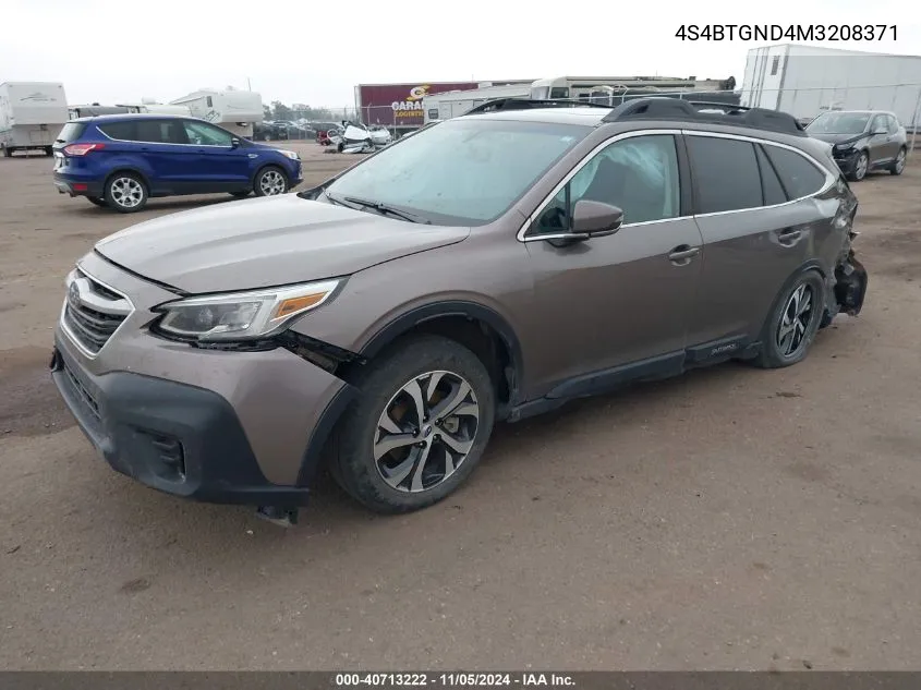 2021 Subaru Outback Limited Xt VIN: 4S4BTGND4M3208371 Lot: 40713222