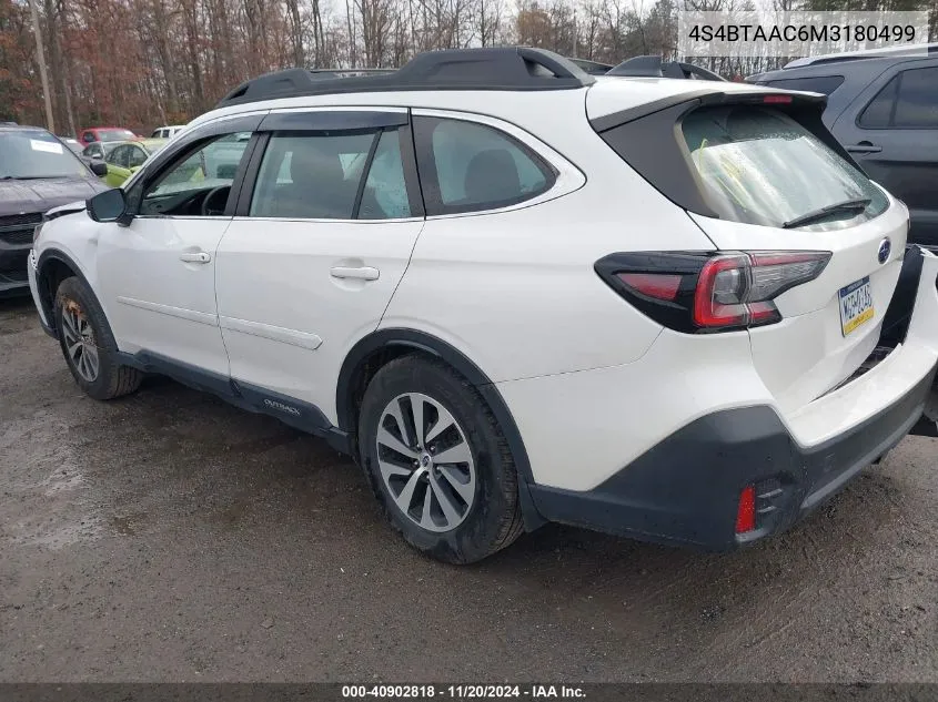 2021 Subaru Outback VIN: 4S4BTAAC6M3180499 Lot: 40902818