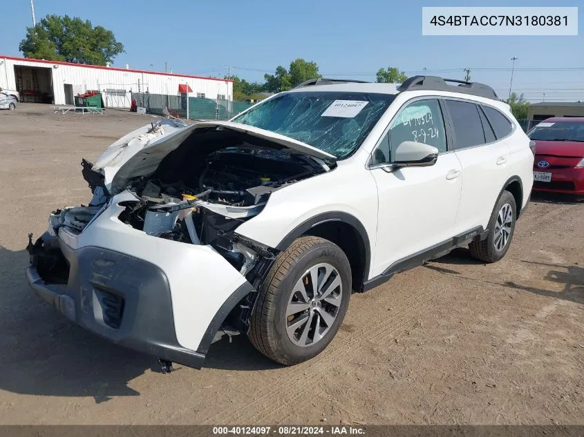 4S4BTACC7N3180381 2022 Subaru Outback Premium