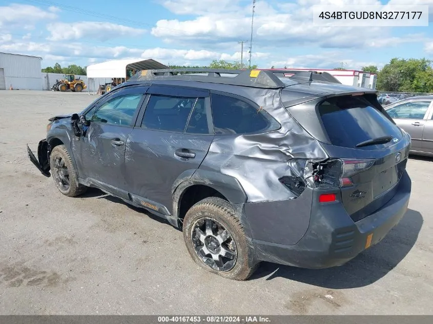 2022 Subaru Outback Wilderness VIN: 4S4BTGUD8N3277177 Lot: 40167453