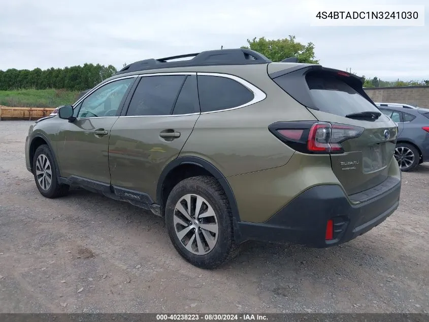 2022 Subaru Outback Premium VIN: 4S4BTADC1N3241030 Lot: 40238223