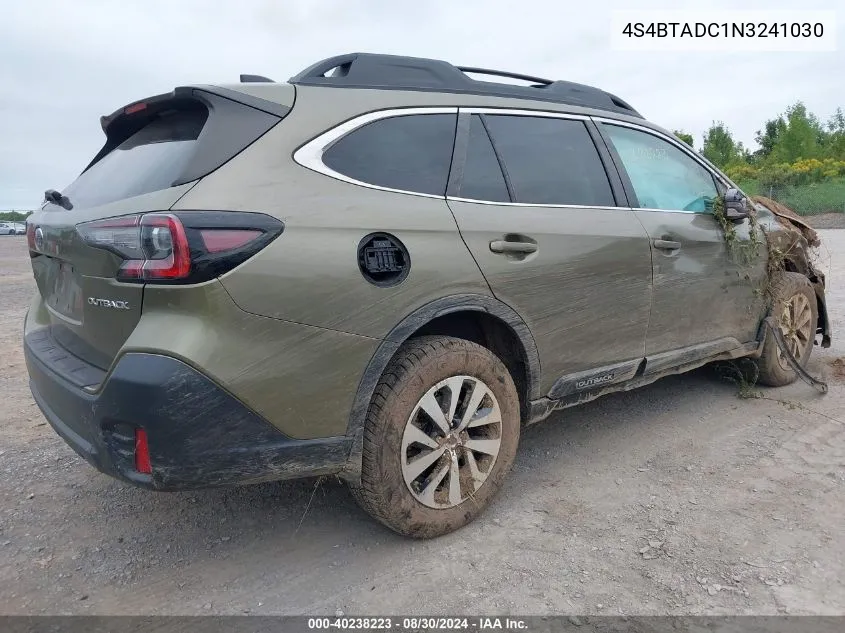 2022 Subaru Outback Premium VIN: 4S4BTADC1N3241030 Lot: 40238223