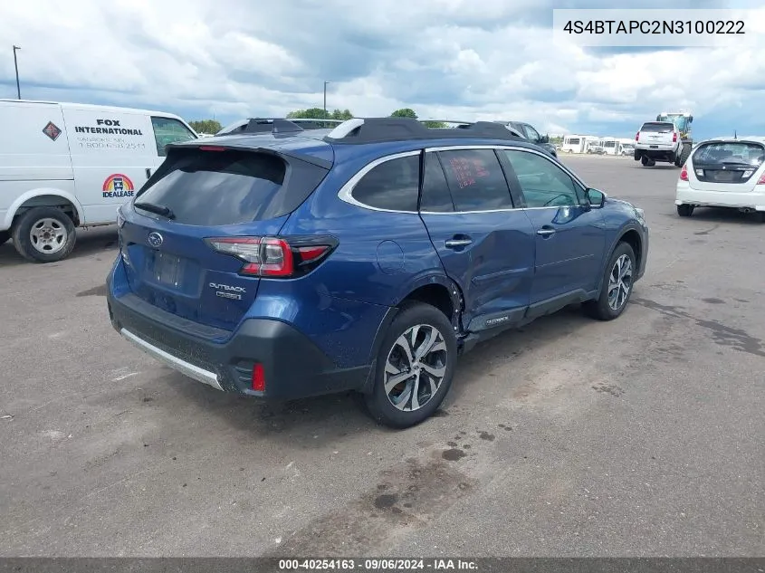 4S4BTAPC2N3100222 2022 Subaru Outback Touring