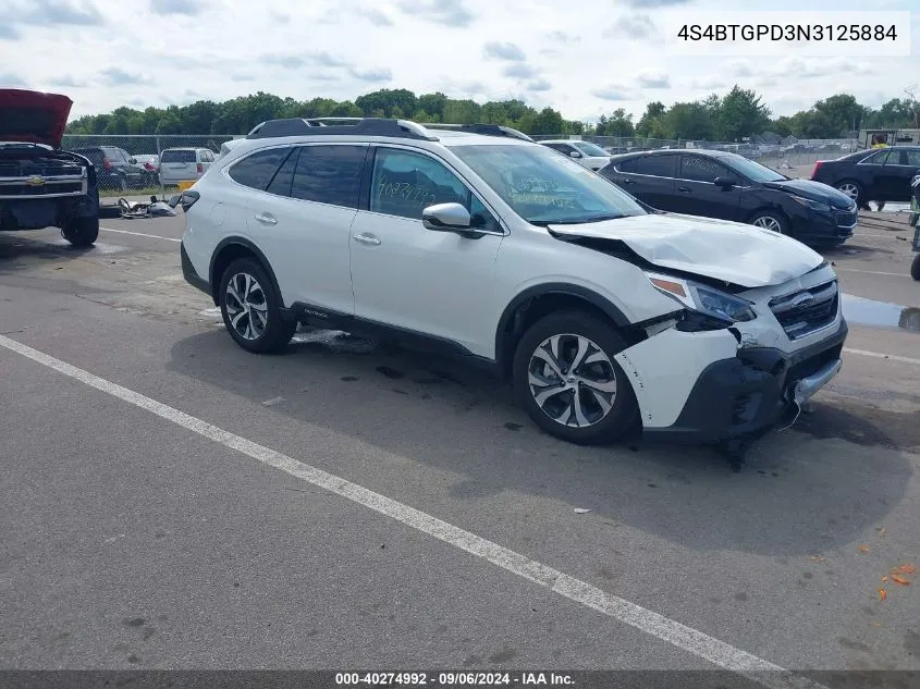 2022 Subaru Outback Touring Xt VIN: 4S4BTGPD3N3125884 Lot: 40274992