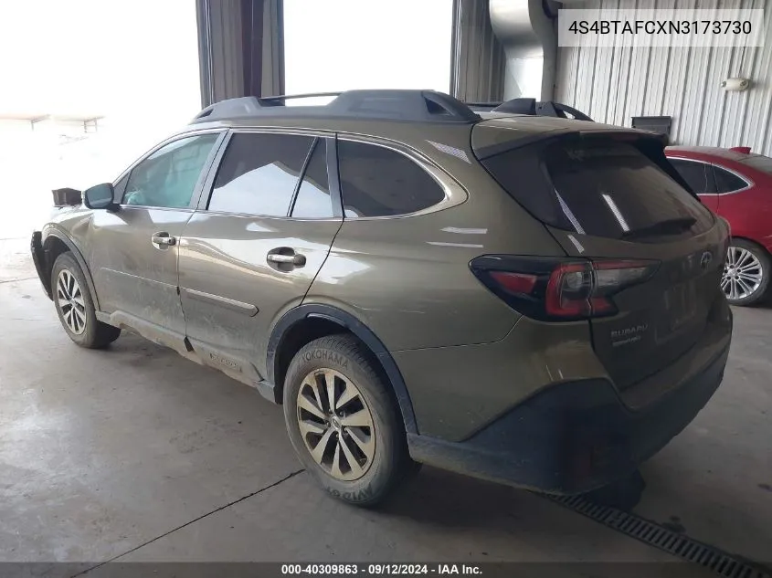 2022 Subaru Outback Premium VIN: 4S4BTAFCXN3173730 Lot: 40309863