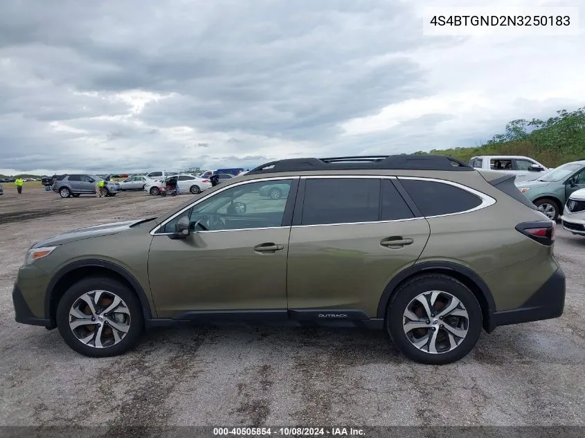 2022 Subaru Outback Limited Xt VIN: 4S4BTGND2N3250183 Lot: 40505854