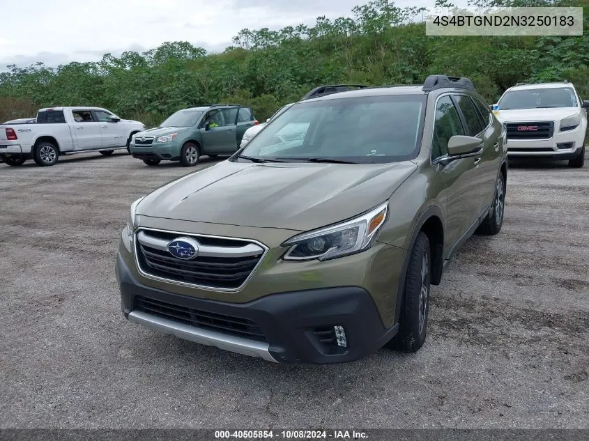 2022 Subaru Outback Limited Xt VIN: 4S4BTGND2N3250183 Lot: 40505854