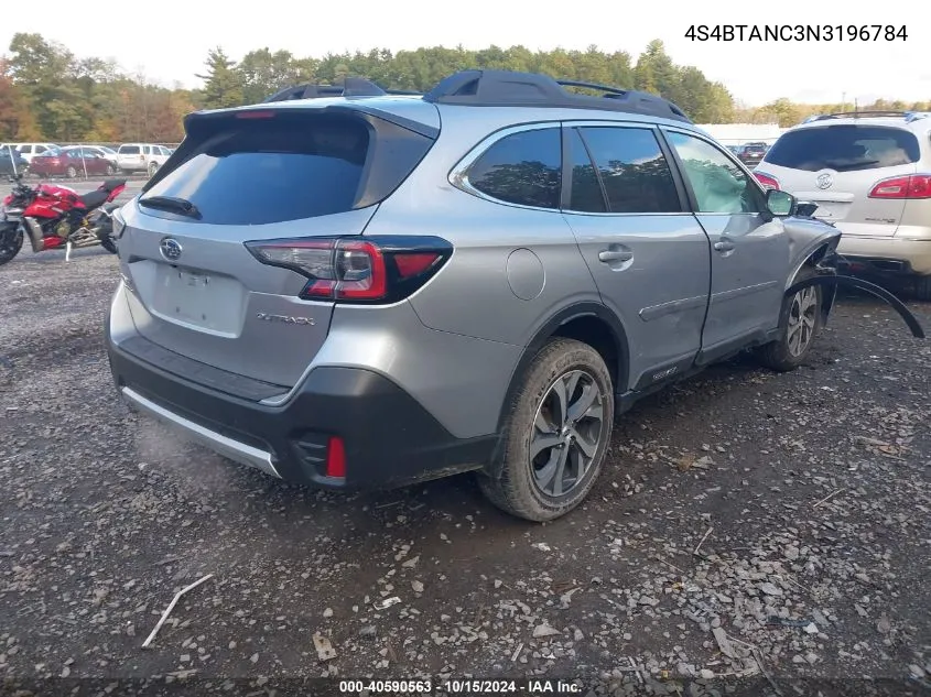 2022 Subaru Outback Limited VIN: 4S4BTANC3N3196784 Lot: 40590563