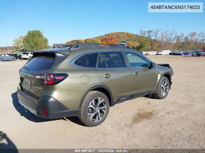 2022 Subaru Outback Limited VIN: 4S4BTANCXN3174023 Lot: 40678617