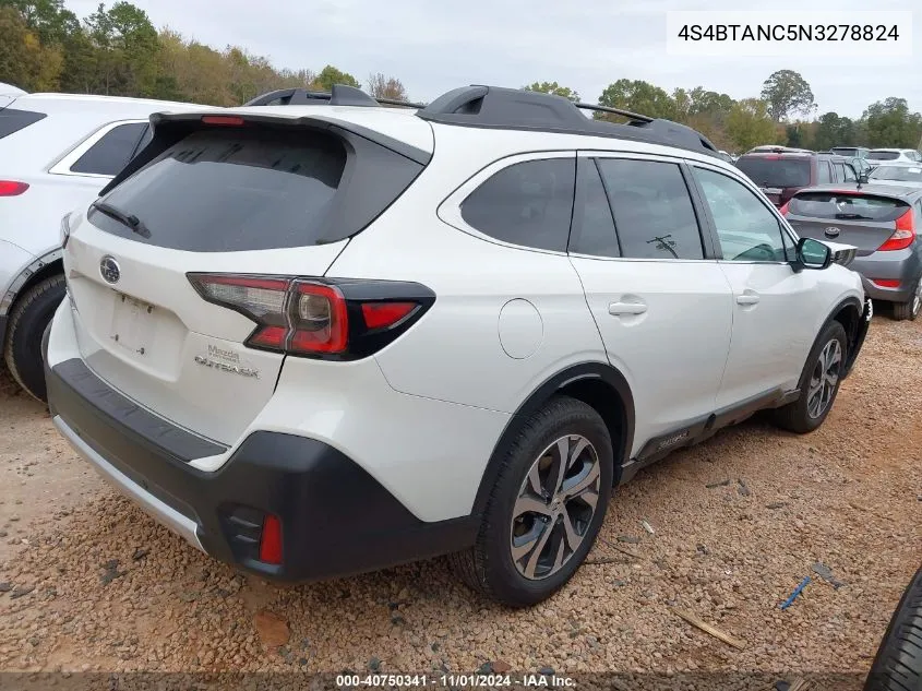 2022 Subaru Outback Limited VIN: 4S4BTANC5N3278824 Lot: 40750341