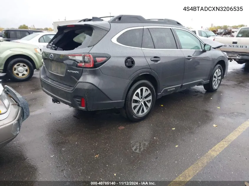 2022 Subaru Outback Premium VIN: 4S4BTADCXN3206535 Lot: 40785140