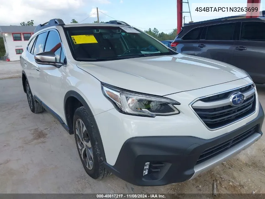 2022 Subaru Outback Touring VIN: 4S4BTAPC1N3263699 Lot: 40817217