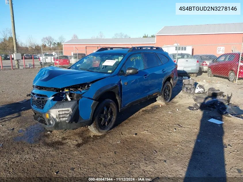 2022 Subaru Outback Wilderness VIN: 4S4BTGUD2N3278146 Lot: 40847944