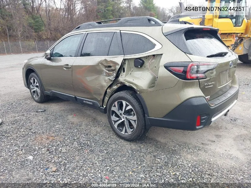 2022 Subaru Outback Limited Xt VIN: 4S4BTGND7N3244251 Lot: 40854189