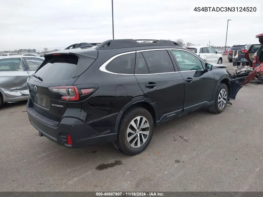 2022 Subaru Outback Premium VIN: 4S4BTADC3N3124520 Lot: 40887907