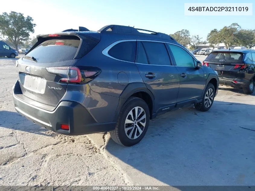 2023 Subaru Outback Premium VIN: 4S4BTADC2P3211019 Lot: 40682327