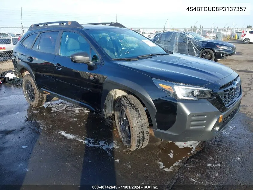 2023 Subaru Outback Wilderness VIN: 4S4BTGUD8P3137357 Lot: 40742645