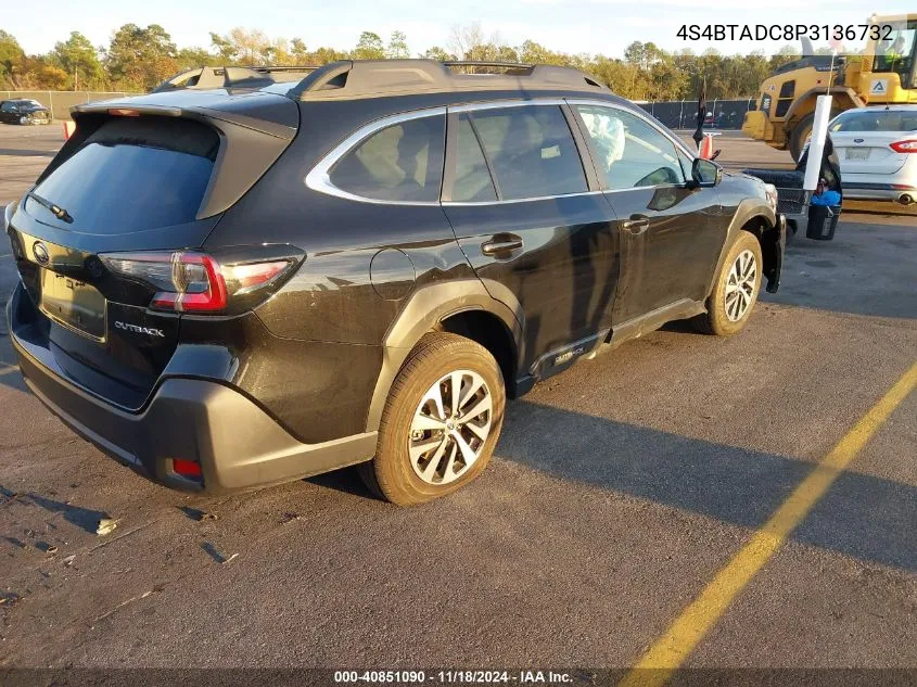 2023 Subaru Outback Premium VIN: 4S4BTADC8P3136732 Lot: 40851090