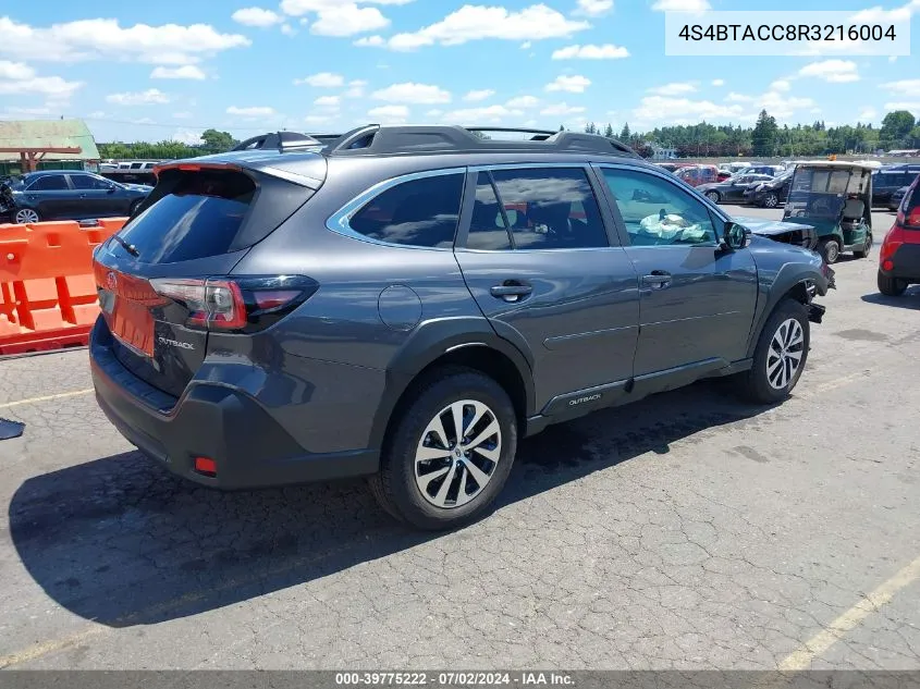 2024 Subaru Outback Premium VIN: 4S4BTACC8R3216004 Lot: 39775222