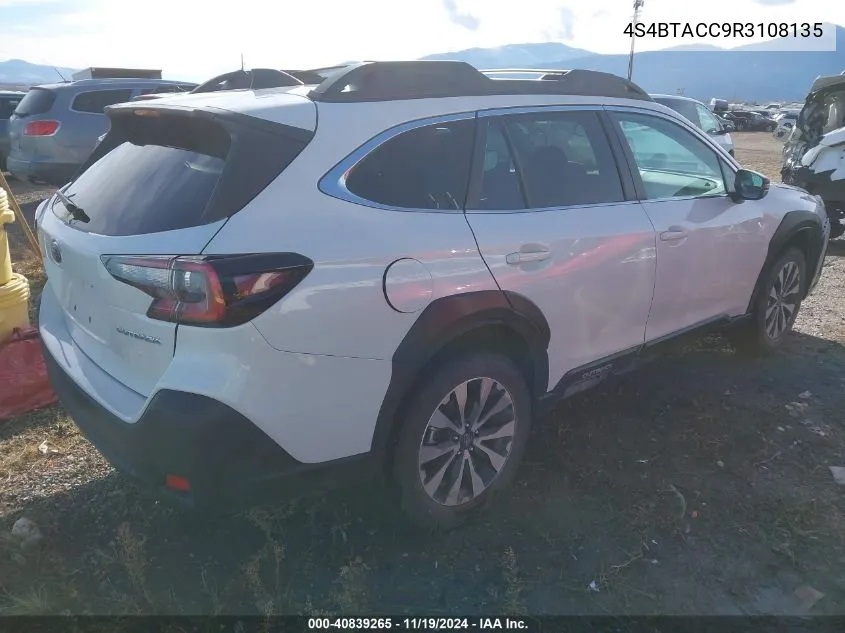 2024 Subaru Outback Premium VIN: 4S4BTACC9R3108135 Lot: 40839265