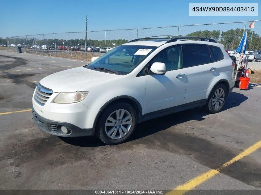 2008 Subaru Tribeca Limited 7-Passenger VIN: 4S4WX90D884403415 Lot: 40661311