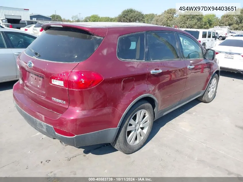 2009 Subaru Tribeca Limited 7-Passenger/Special Edition 7-Passenger VIN: 4S4WX97DX94403651 Lot: 40583739