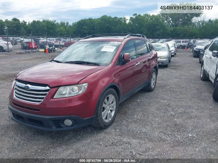 4S4WX9HD1B4403137 2011 Subaru Tribeca 3.6R Limited