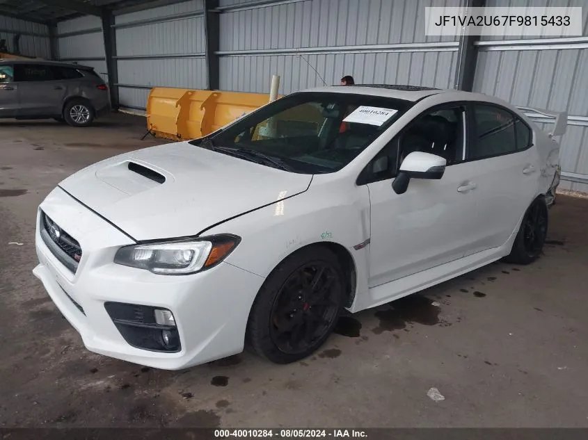 2015 Subaru Wrx Sti Limited VIN: JF1VA2U67F9815433 Lot: 40010284