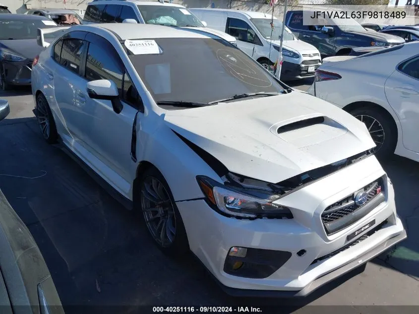 2015 Subaru Wrx Sti VIN: JF1VA2L63F9818489 Lot: 40251116