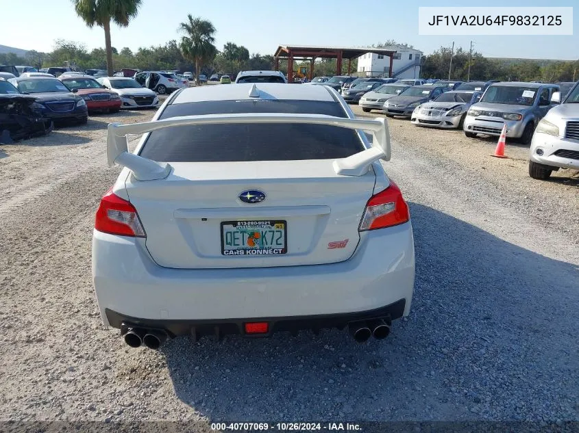 2015 Subaru Wrx Sti Limited VIN: JF1VA2U64F9832125 Lot: 40707069