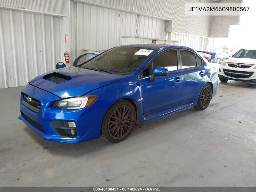 2016 Subaru Wrx Sti VIN: JF1VA2M66G9800567 Lot: 40108491