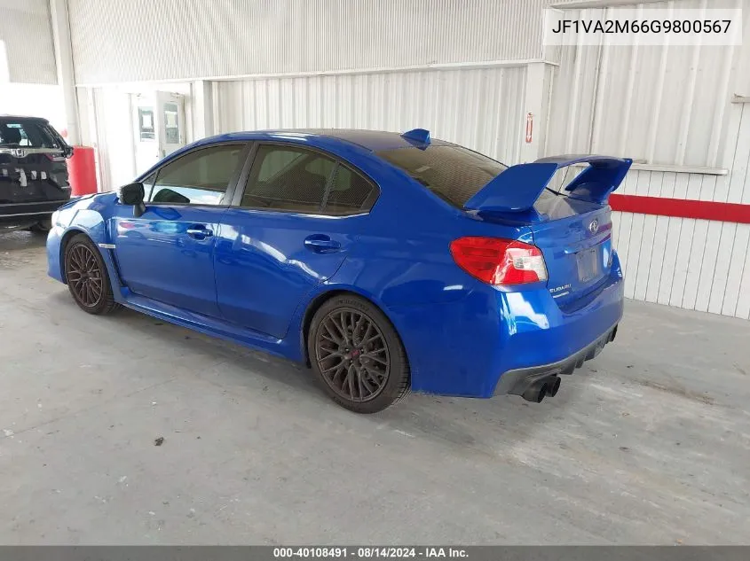 2016 Subaru Wrx Sti VIN: JF1VA2M66G9800567 Lot: 40108491