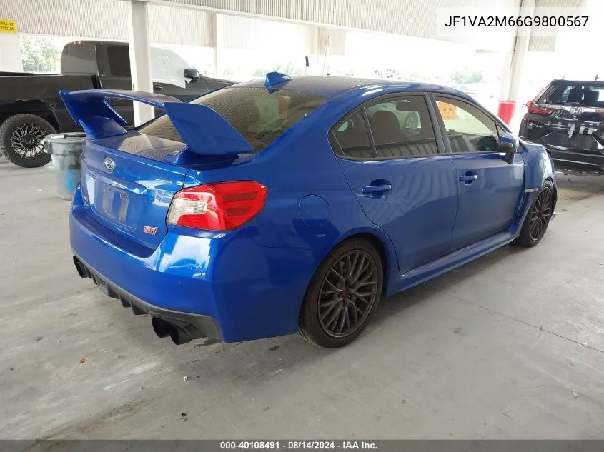 2016 Subaru Wrx Sti VIN: JF1VA2M66G9800567 Lot: 40108491