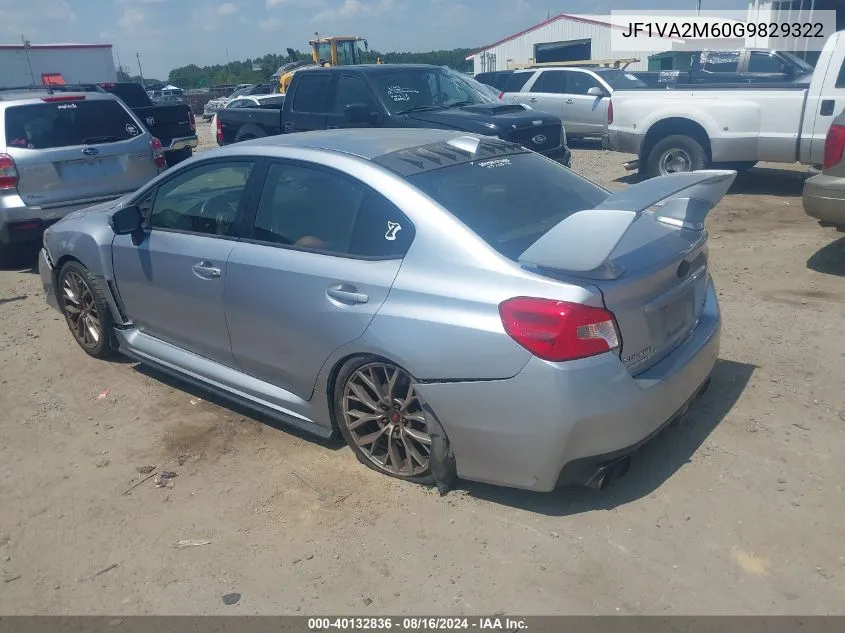 2016 Subaru Wrx Sti VIN: JF1VA2M60G9829322 Lot: 40132836