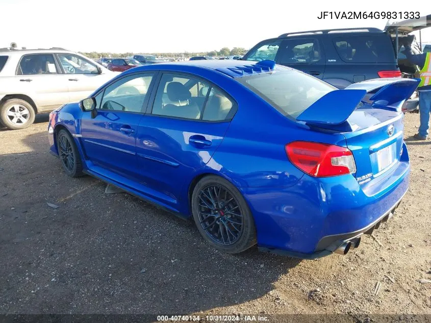 2016 Subaru Wrx Sti VIN: JF1VA2M64G9831333 Lot: 40740134