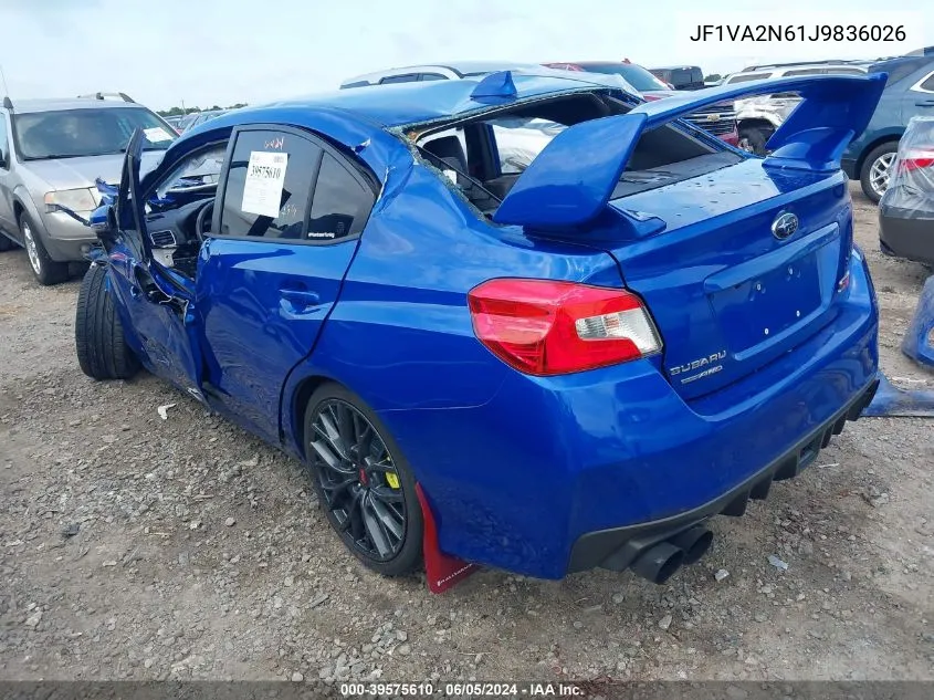 2018 Subaru Wrx Sti VIN: JF1VA2N61J9836026 Lot: 39575610