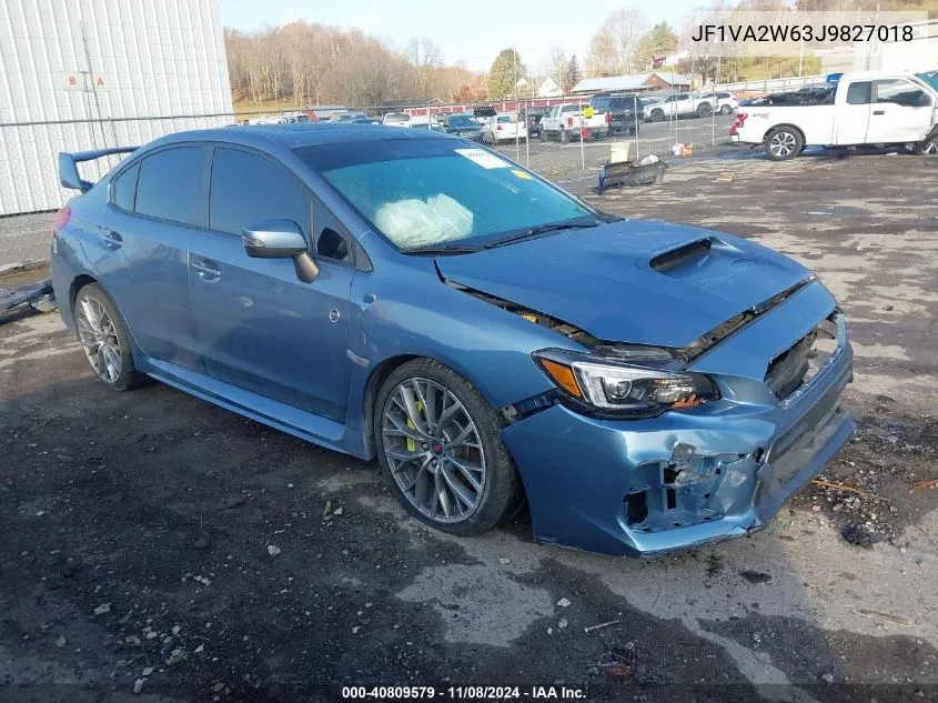 2018 Subaru Wrx Sti Limited VIN: JF1VA2W63J9827018 Lot: 40809579