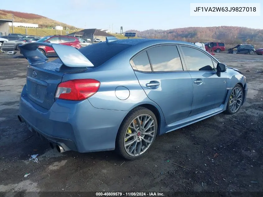 2018 Subaru Wrx Sti Limited VIN: JF1VA2W63J9827018 Lot: 40809579