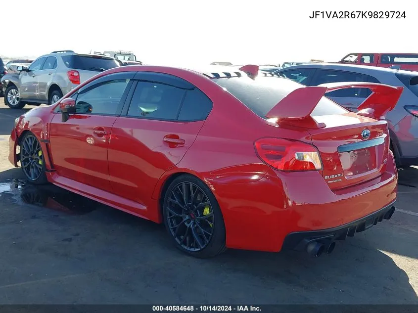 2019 Subaru Wrx Sti VIN: JF1VA2R67K9829724 Lot: 40584648