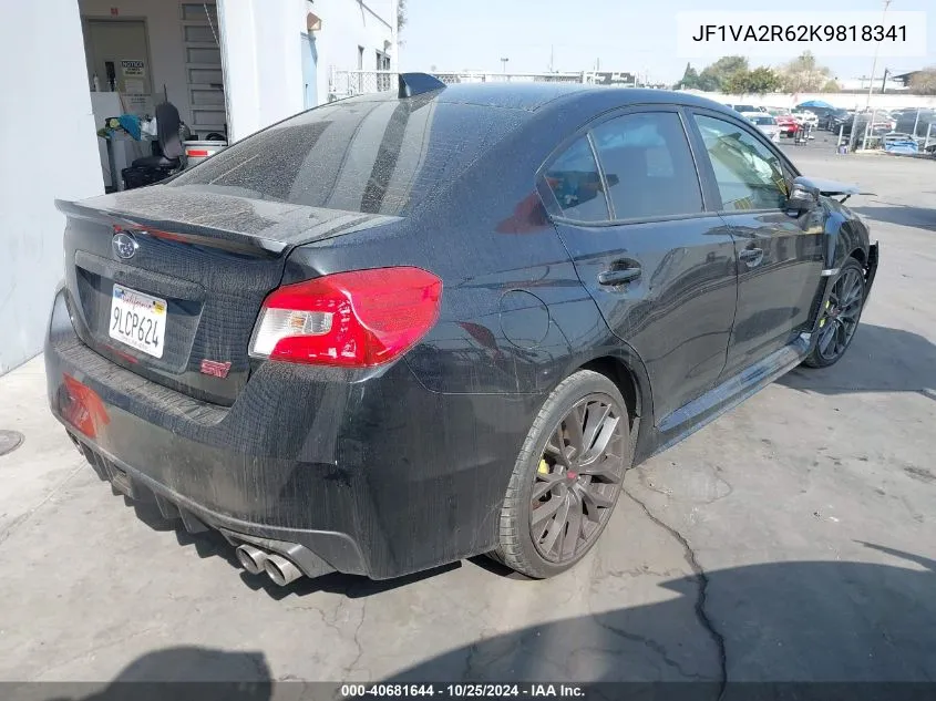 2019 Subaru Wrx Sti VIN: JF1VA2R62K9818341 Lot: 40681644