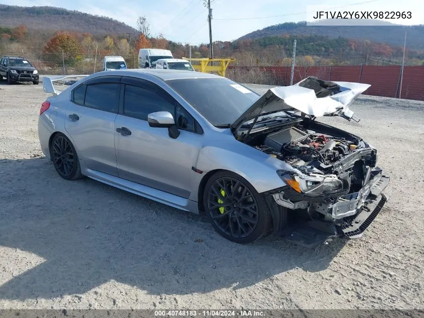 2019 Subaru Wrx Sti Limited VIN: JF1VA2Y6XK9822963 Lot: 40748183