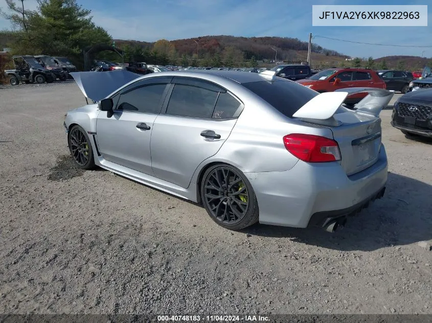 2019 Subaru Wrx Sti Limited VIN: JF1VA2Y6XK9822963 Lot: 40748183