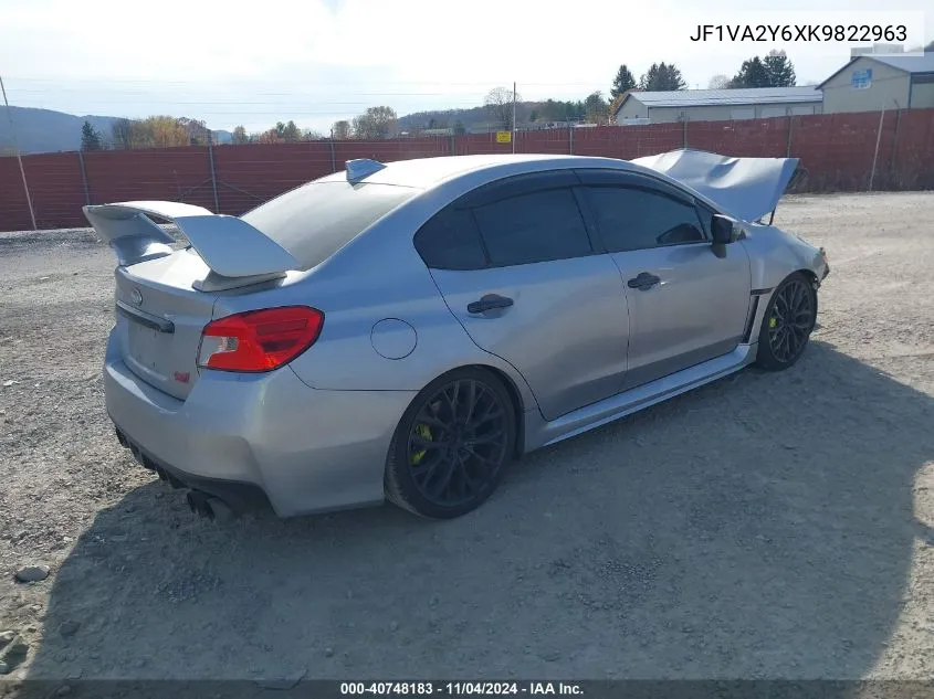 2019 Subaru Wrx Sti Limited VIN: JF1VA2Y6XK9822963 Lot: 40748183