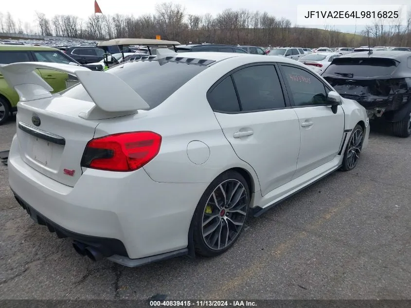 2020 Subaru Wrx Sti VIN: JF1VA2E64L9816825 Lot: 40839415