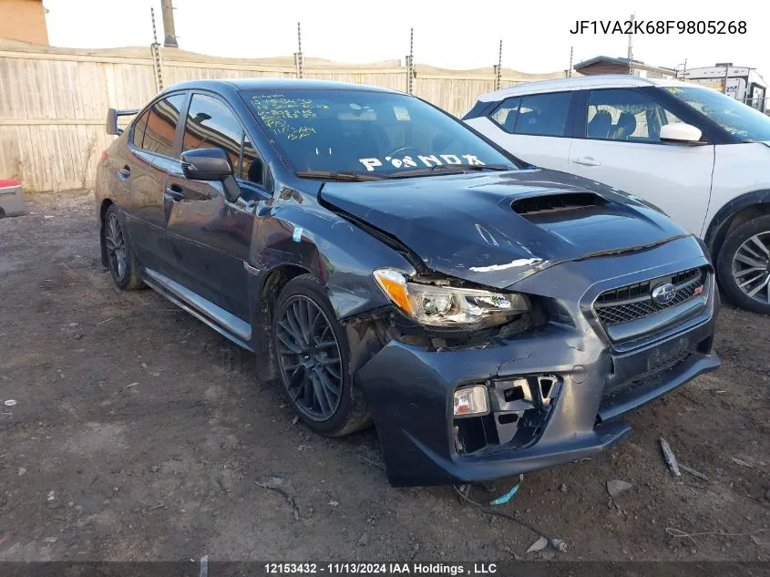 2015 Subaru Wrx VIN: JF1VA2K68F9805268 Lot: 12153432