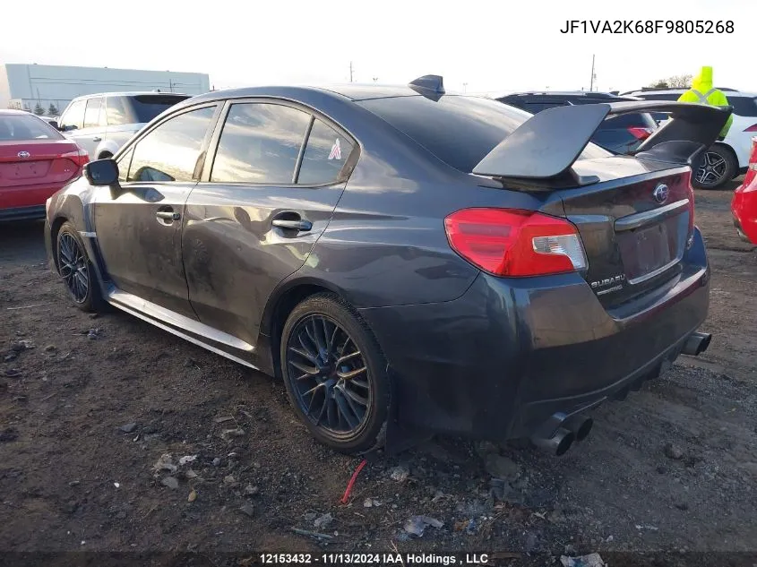 2015 Subaru Wrx VIN: JF1VA2K68F9805268 Lot: 12153432